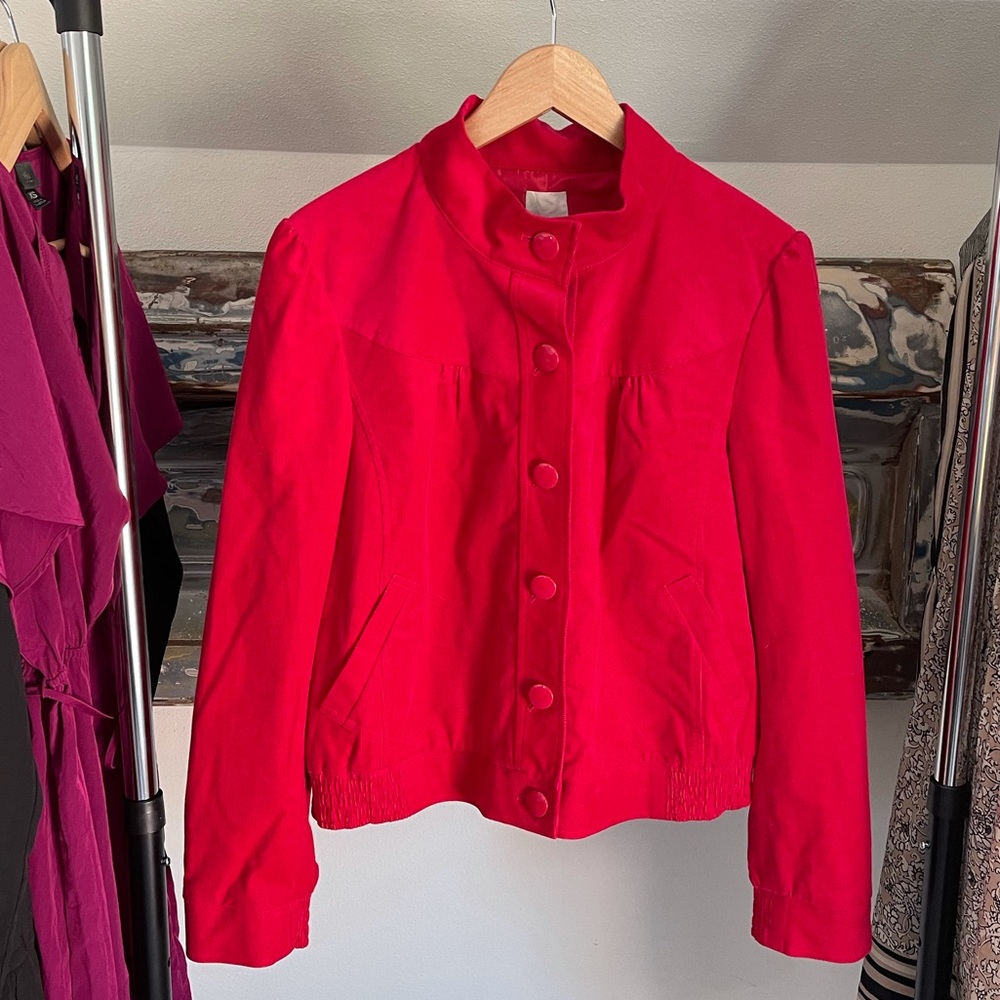 Halogen Red Button Down Jacket Size 1X